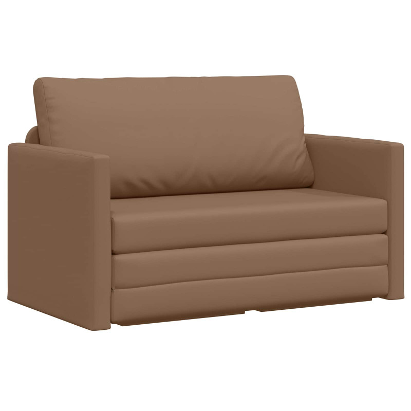 Sofa Bed 110cm Cappuccino Sztuczna skóra