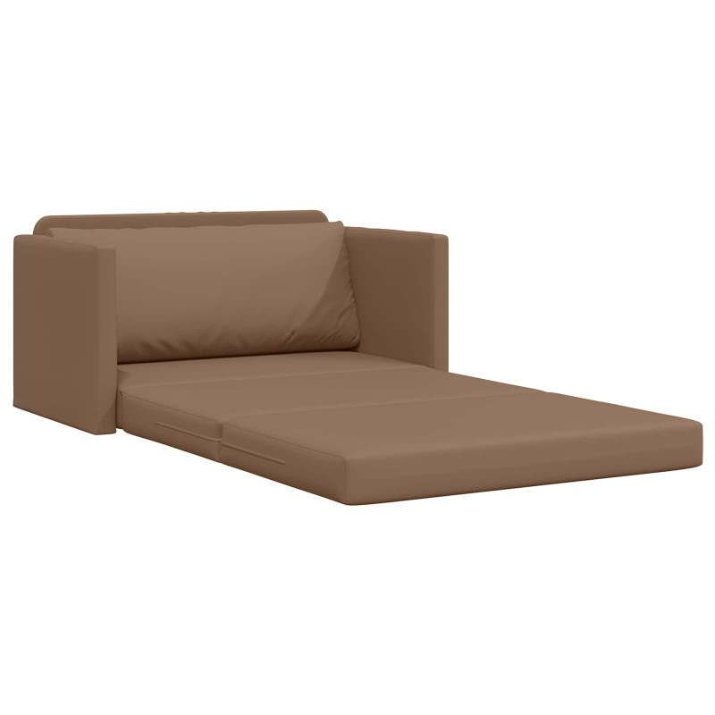 Sofa Bed 110cm Cappuccino Sztuczna skóra