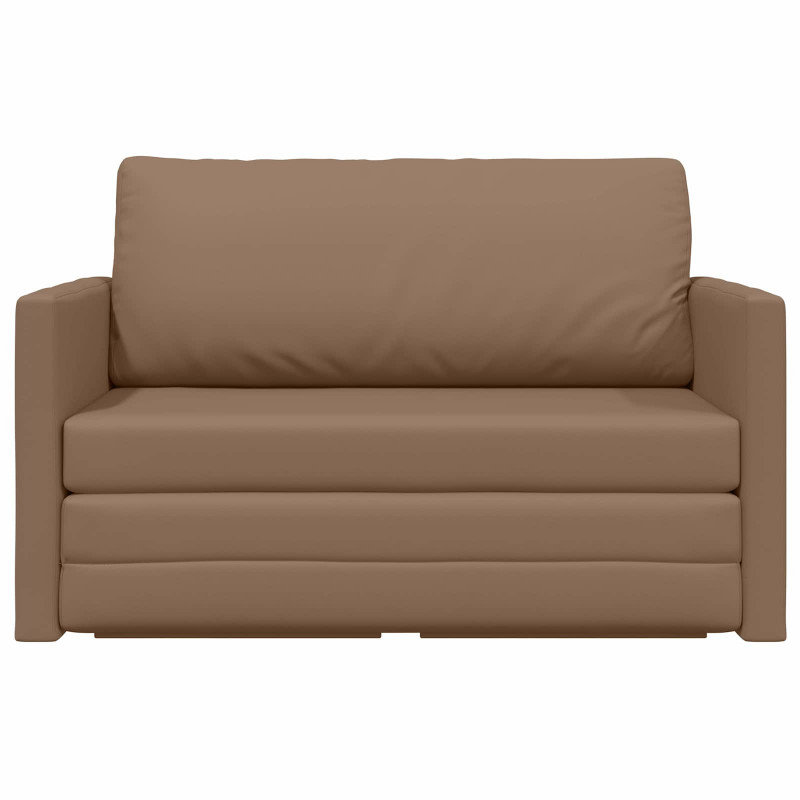 Sofa Bed 110cm Cappuccino Sztuczna skóra