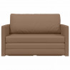 Sofa Bed 110cm Cappuccino Sztuczna skóra