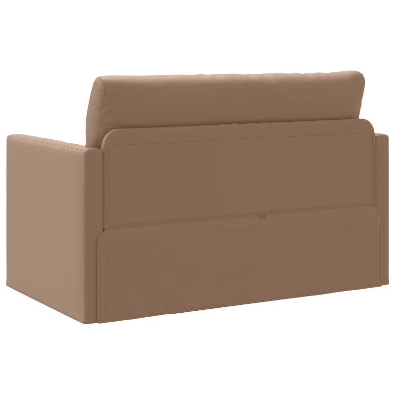Sofa Bed 110cm Cappuccino Sztuczna skóra