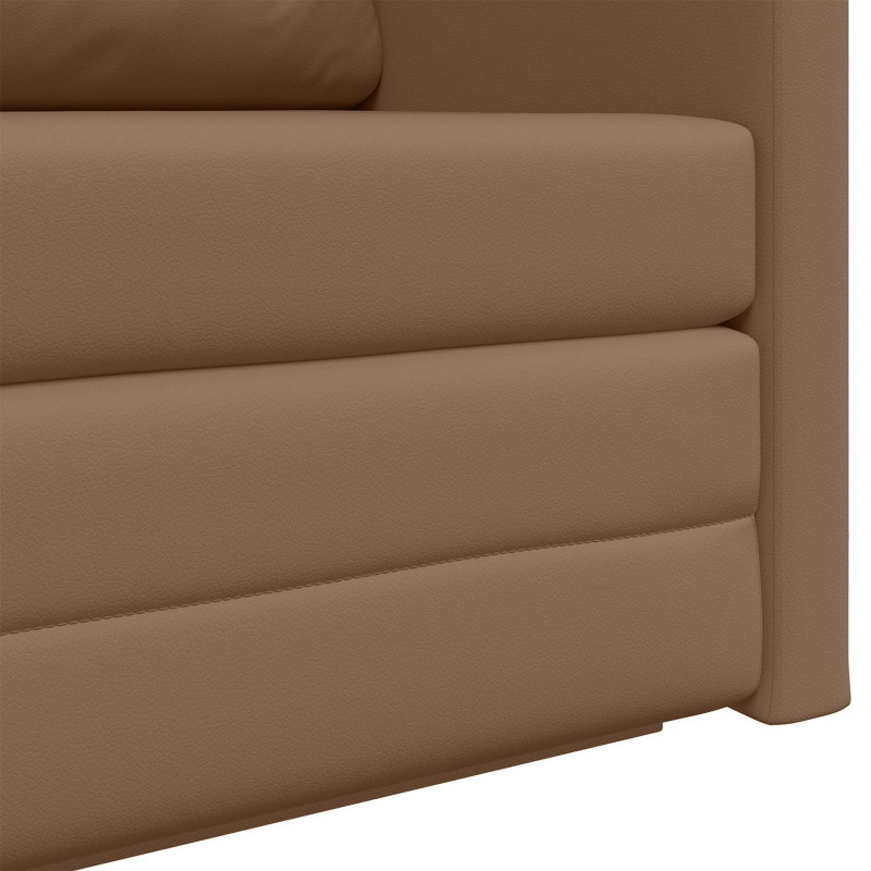Sofa Bed 110cm Cappuccino Sztuczna skóra