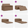 Sofa Bed 110cm Cappuccino Sztuczna skóra