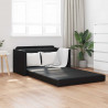 Sofa Bed 110cm Czarny Sztuczna skóra