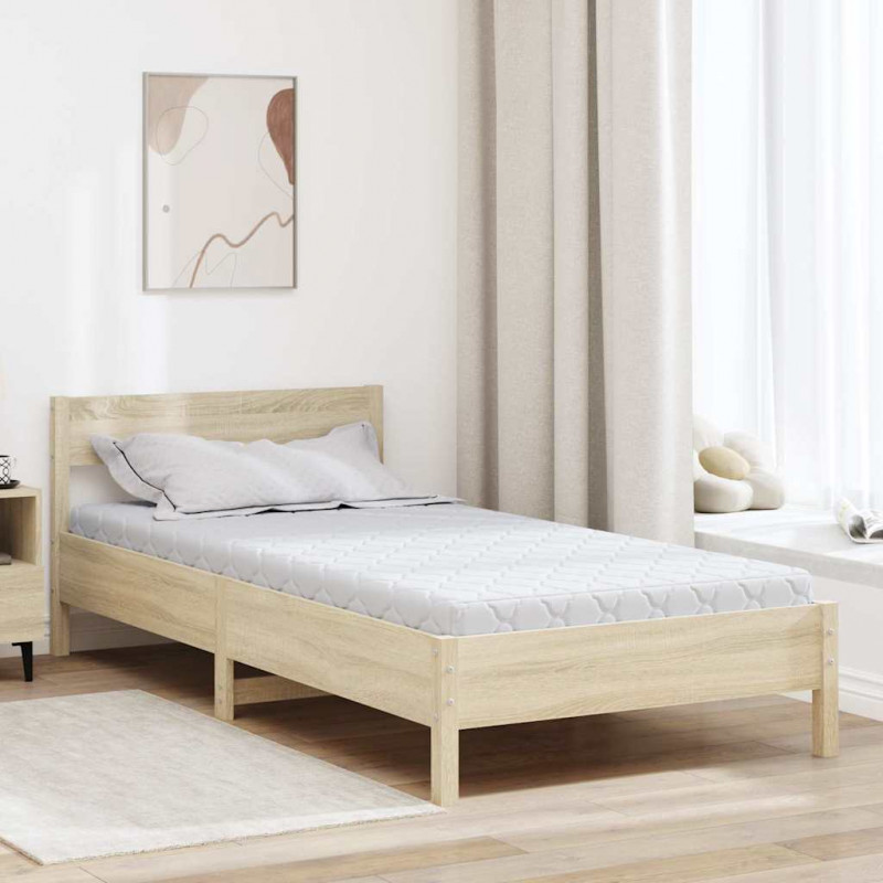 Materac Biały 100 x 200 cm Tkanina żakardowa