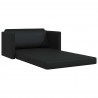 Sofa Bed 110cm Czarny Sztuczna skóra