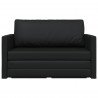 Sofa Bed 110cm Czarny Sztuczna skóra