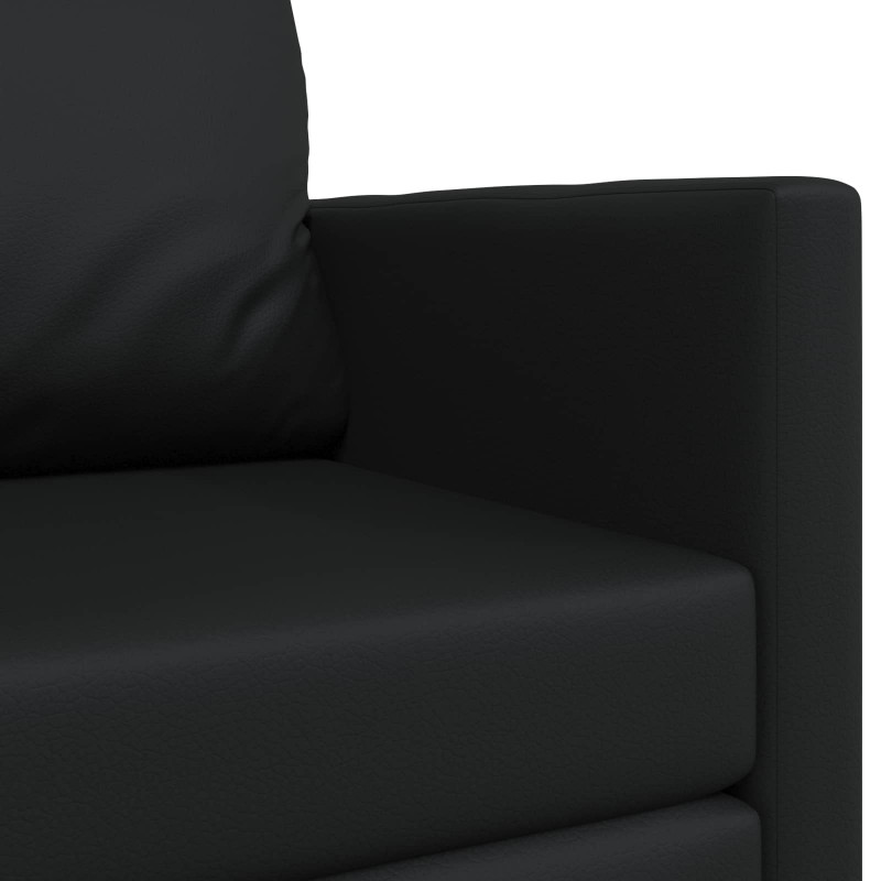 Sofa Bed 110cm Czarny Sztuczna skóra