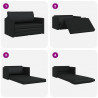 Sofa Bed 110cm Czarny Sztuczna skóra