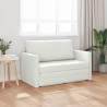Sofa Bed 110cm Biały Sztuczna skóra