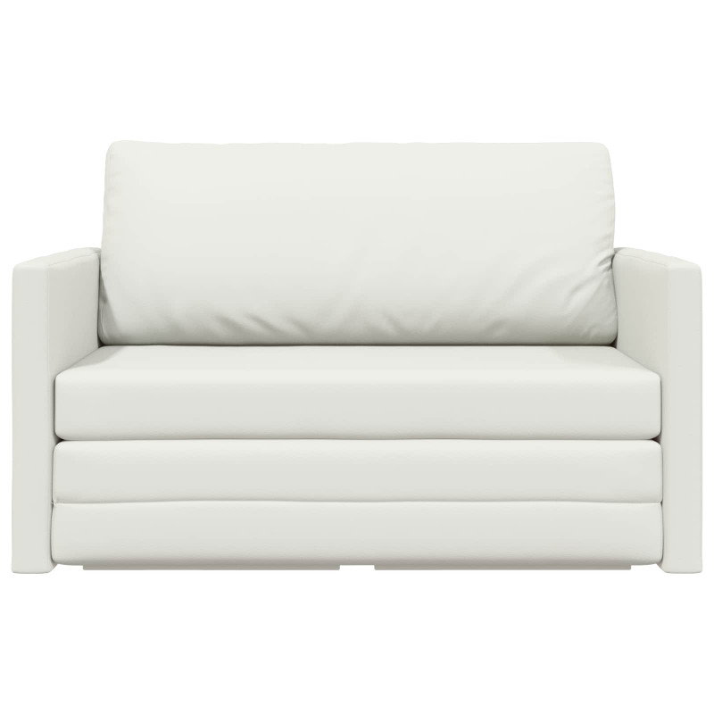 Sofa Bed 110cm Biały Sztuczna skóra
