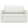 Sofa Bed 110cm Biały Sztuczna skóra