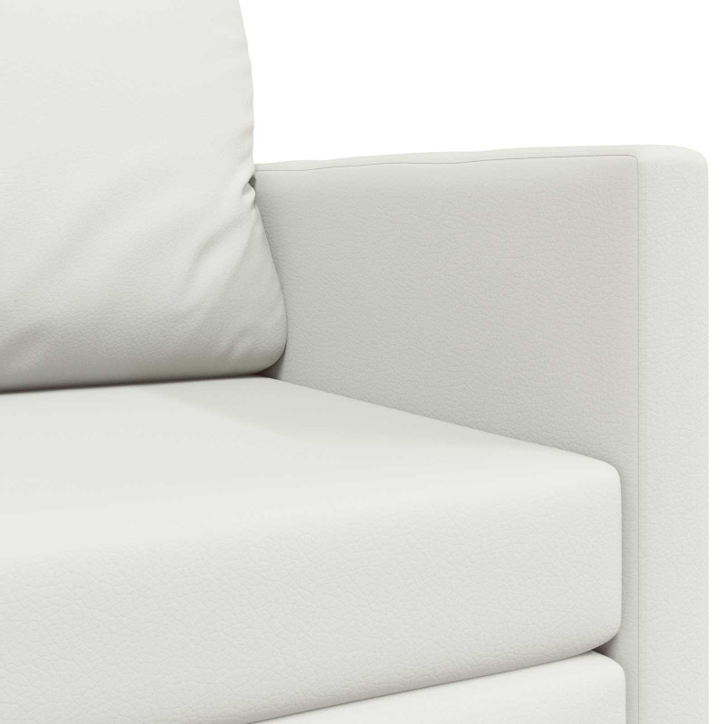 Sofa Bed 110cm Biały Sztuczna skóra