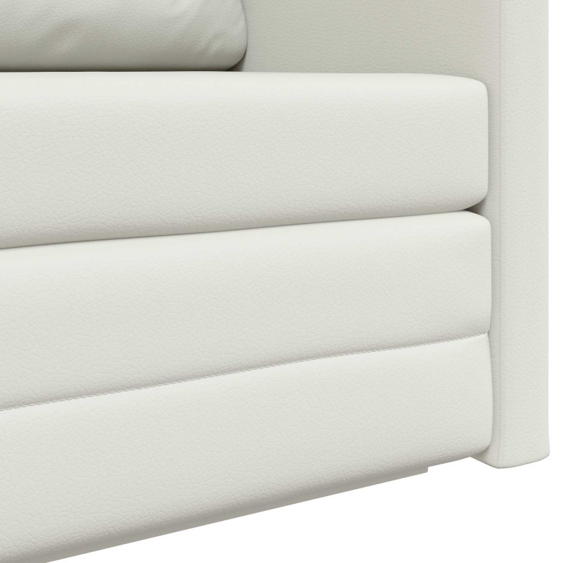 Sofa Bed 110cm Biały Sztuczna skóra