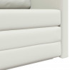 Sofa Bed 110cm Biały Sztuczna skóra