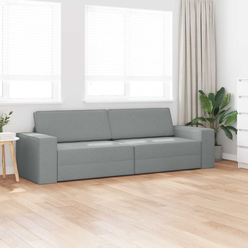 Sofa Bed 200cm Jasnoszary tkanina
