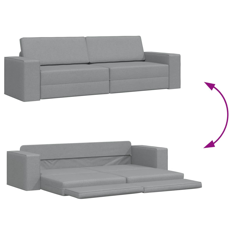Sofa Bed 200cm Jasnoszary tkanina