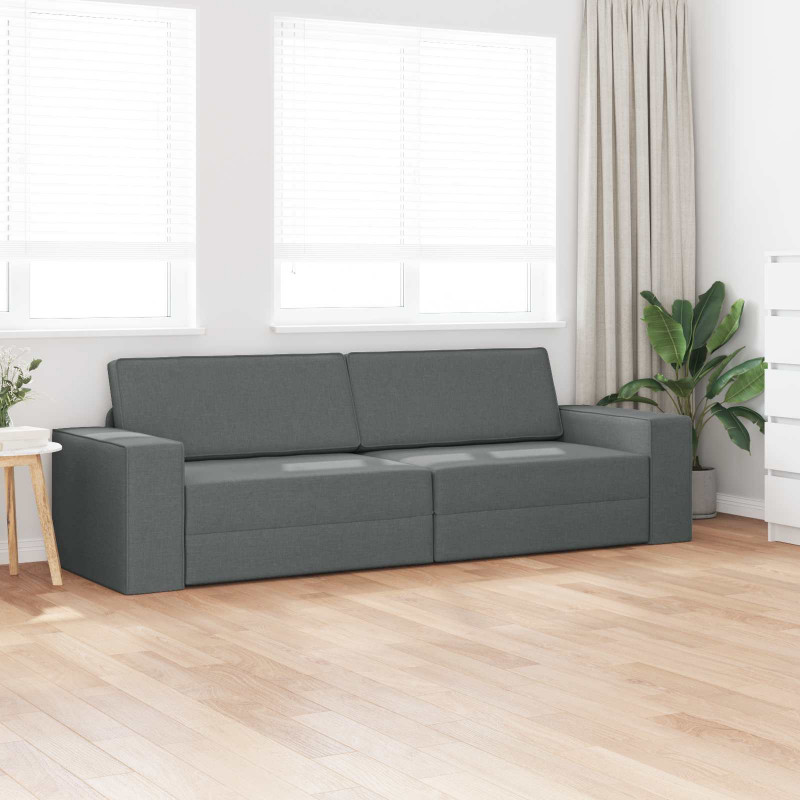 Sofa Bed 200cm Ciemnoszary tkanina