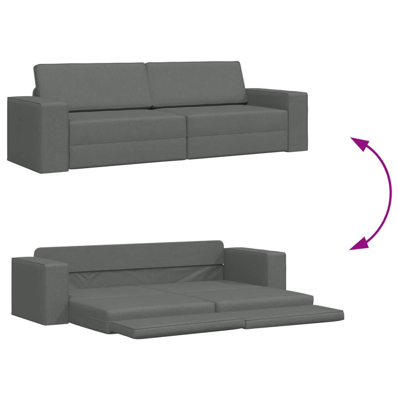 Sofa Bed 200cm Ciemnoszary tkanina
