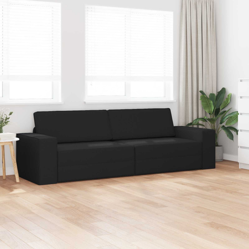 Sofa Bed 200cm Czarny tkanina