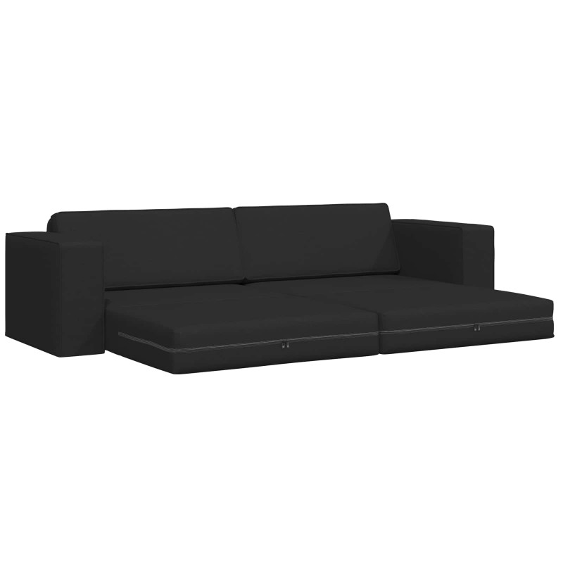 Sofa Bed 200cm Czarny tkanina