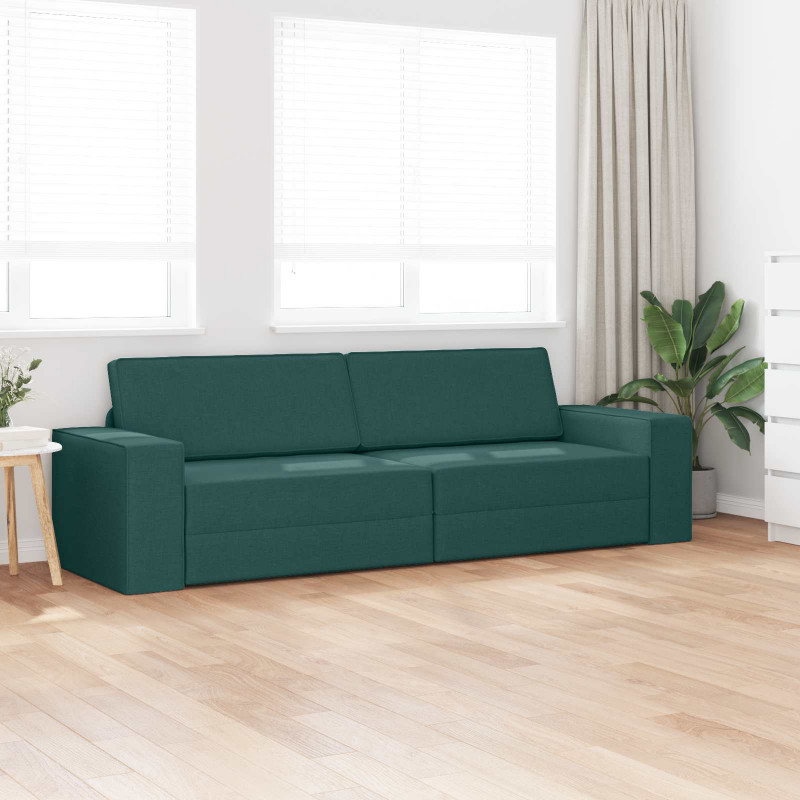 Sofa Bed 200cm Ciemna zieleń tkanina