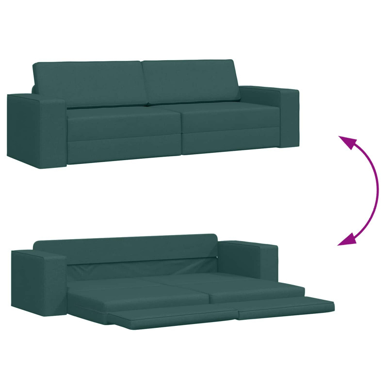 Sofa Bed 200cm Ciemna zieleń tkanina