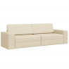 Sofa Bed 200cm Kremowy tkanina