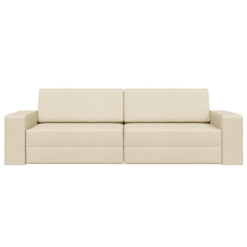 Sofa Bed 200cm Kremowy tkanina
