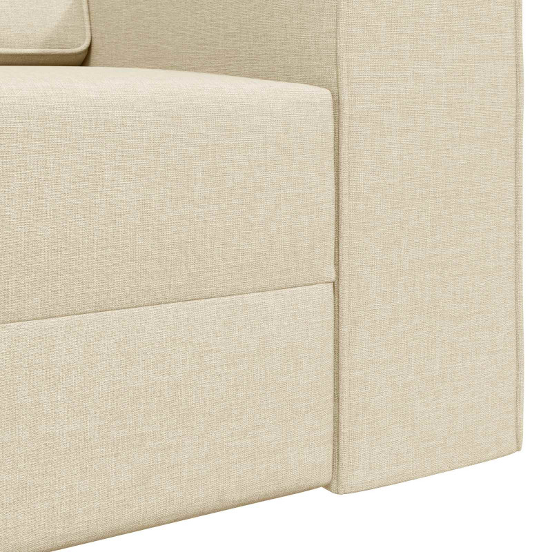 Sofa Bed 200cm Kremowy tkanina
