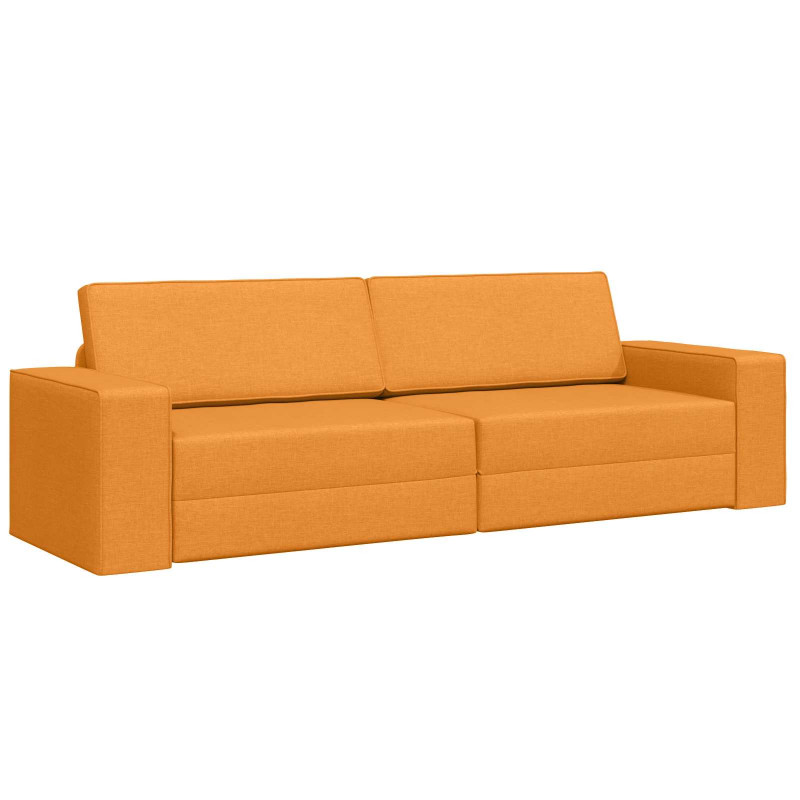 Sofa Bed 200cm Ciemny Żółty tkanina