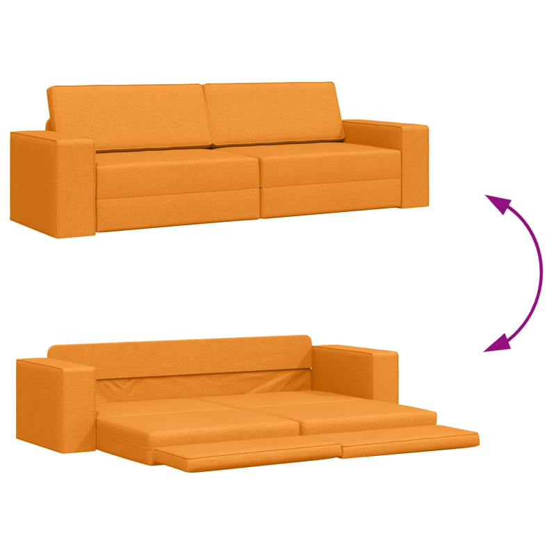Sofa Bed 200cm Ciemny Żółty tkanina