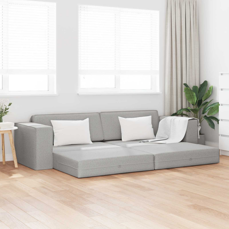 Sofa Bed 200cm Szary chmur tkanina