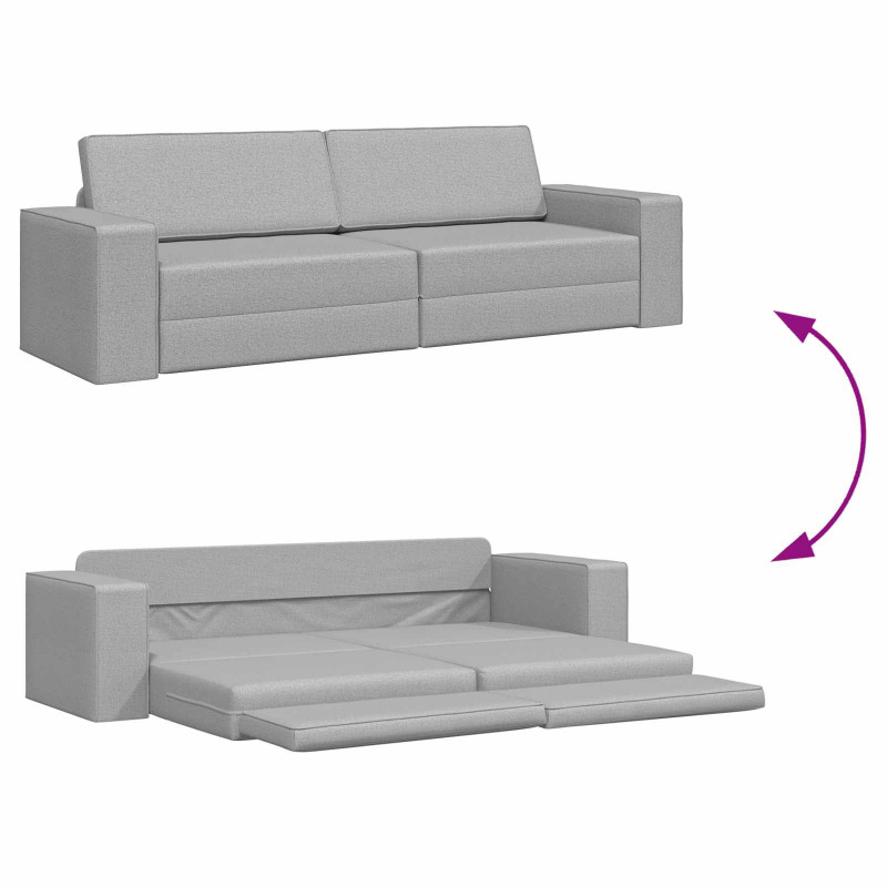 Sofa Bed 200cm Szary chmur tkanina