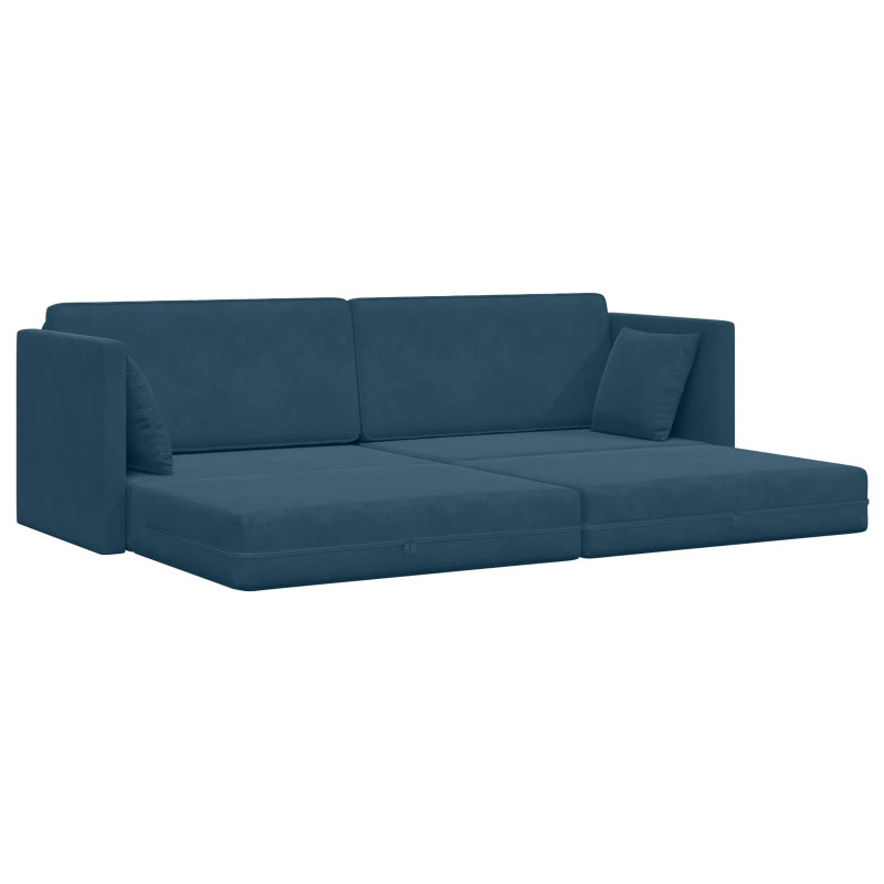 Sofa podłogowa z funkcją spania 200cm Niebieski Aksamit