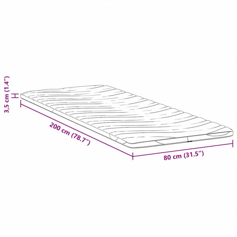 Nakładka na materac Biały 80 x 200 cm Dzianina