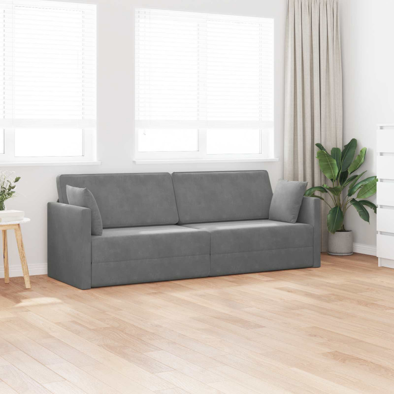 Sofa podłogowa z funkcją spania 200cm Ciemnoszary Aksamit