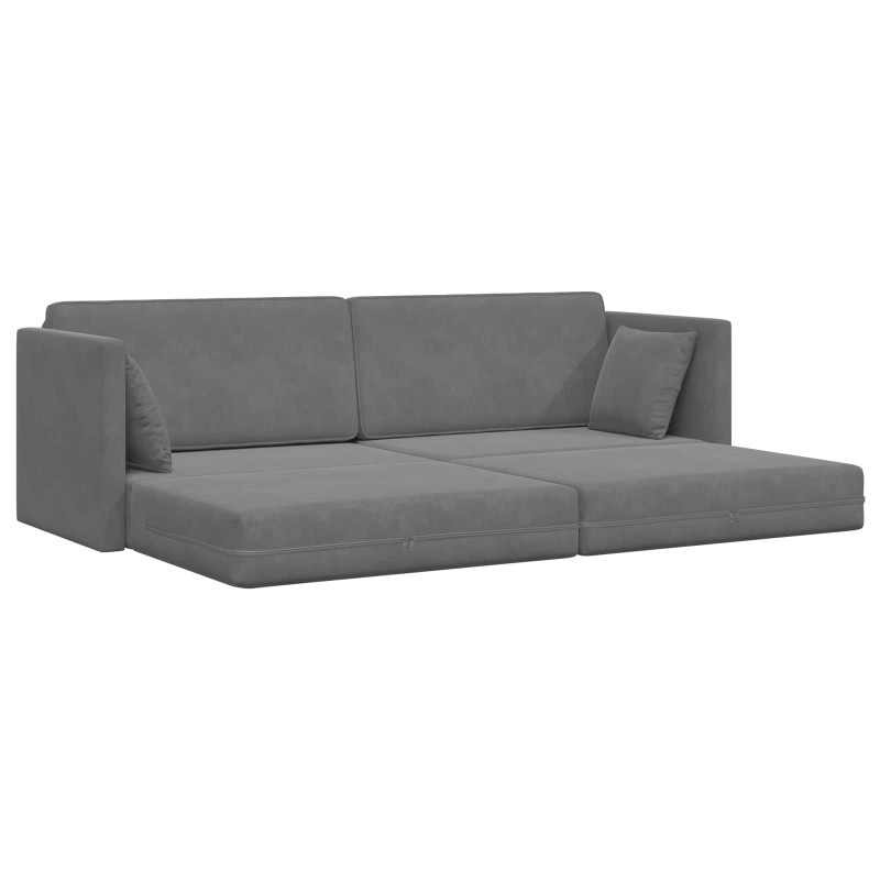 Sofa podłogowa z funkcją spania 200cm Ciemnoszary Aksamit