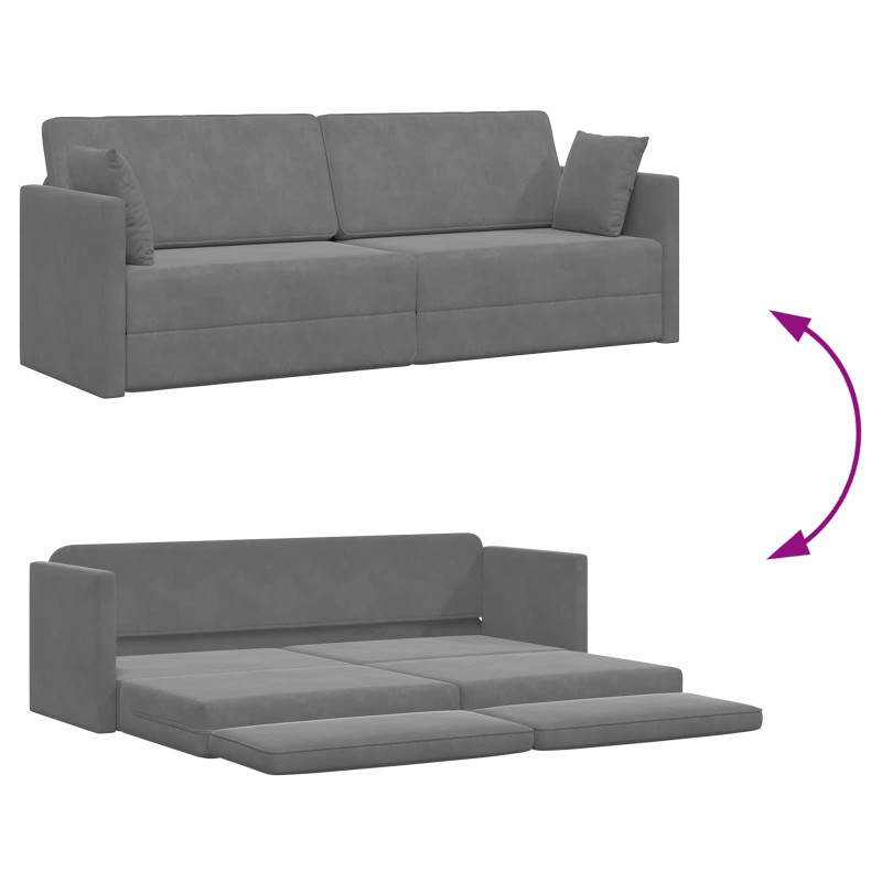 Sofa podłogowa z funkcją spania 200cm Ciemnoszary Aksamit