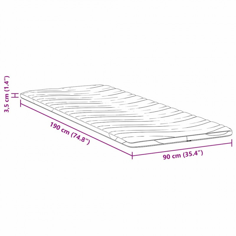 Nakładka na materac Biały 90 x 190 cm Dzianina