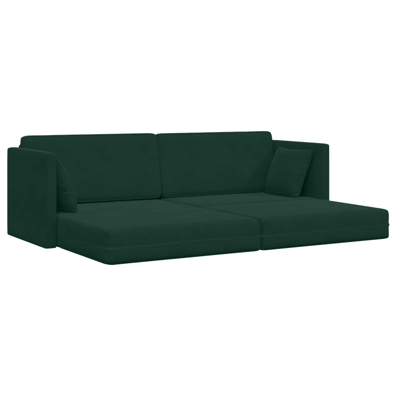 Sofa podłogowa z funkcją spania 200cm Ciemna zieleń Aksamit