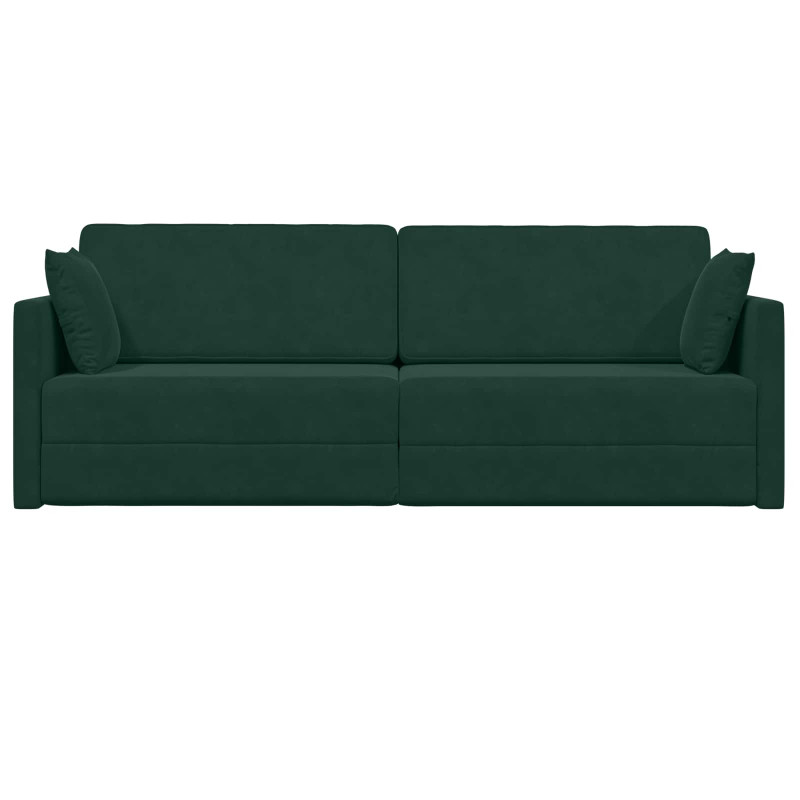 Sofa podłogowa z funkcją spania 200cm Ciemna zieleń Aksamit