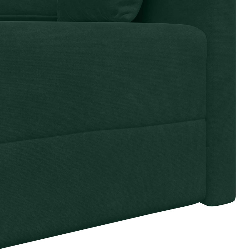 Sofa podłogowa z funkcją spania 200cm Ciemna zieleń Aksamit