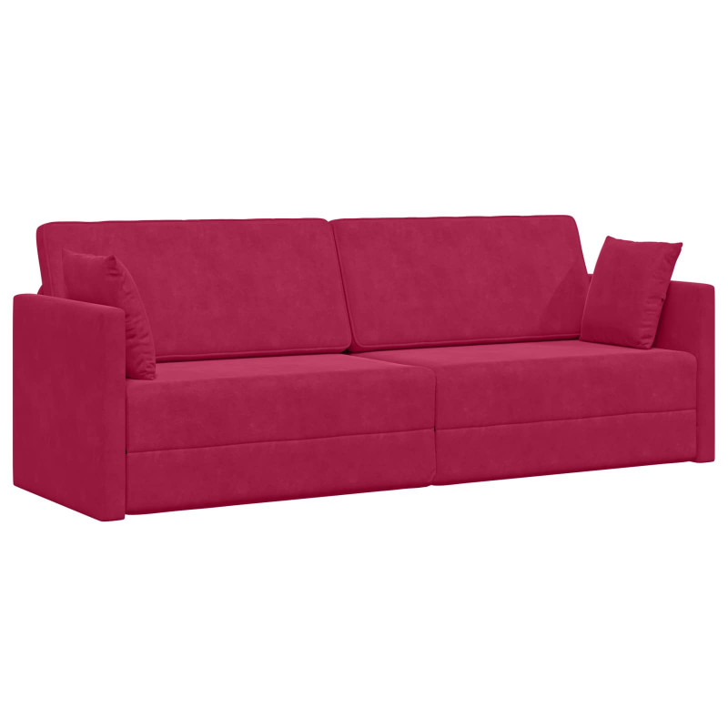 Sofa podłogowa z funkcją spania 200cm Czerwone wino Aksamit