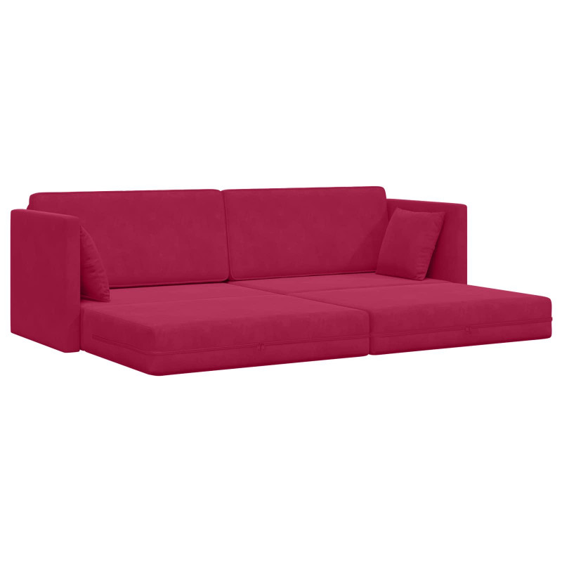 Sofa podłogowa z funkcją spania 200cm Czerwone wino Aksamit