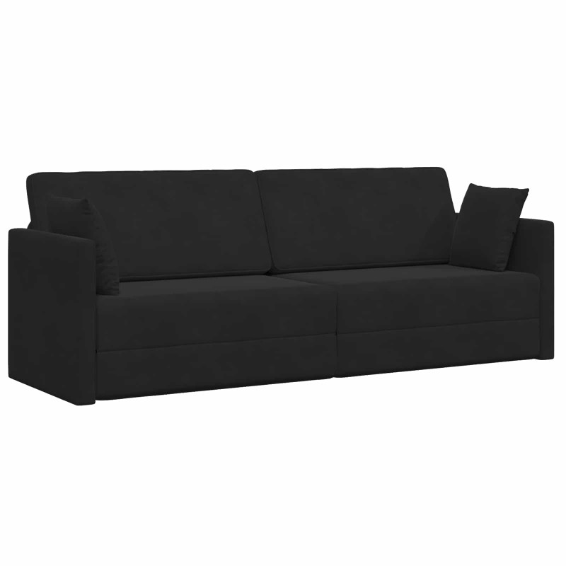 Sofa podłogowa z funkcją spania 200cm Czarny Aksamit