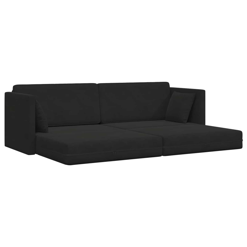 Sofa podłogowa z funkcją spania 200cm Czarny Aksamit