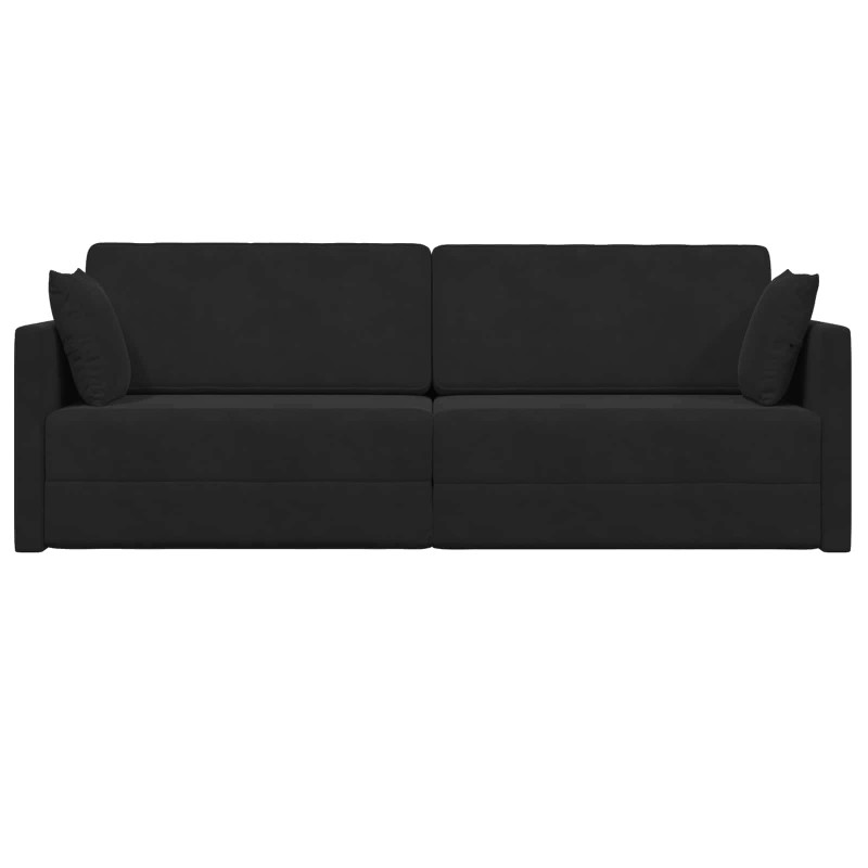 Sofa podłogowa z funkcją spania 200cm Czarny Aksamit