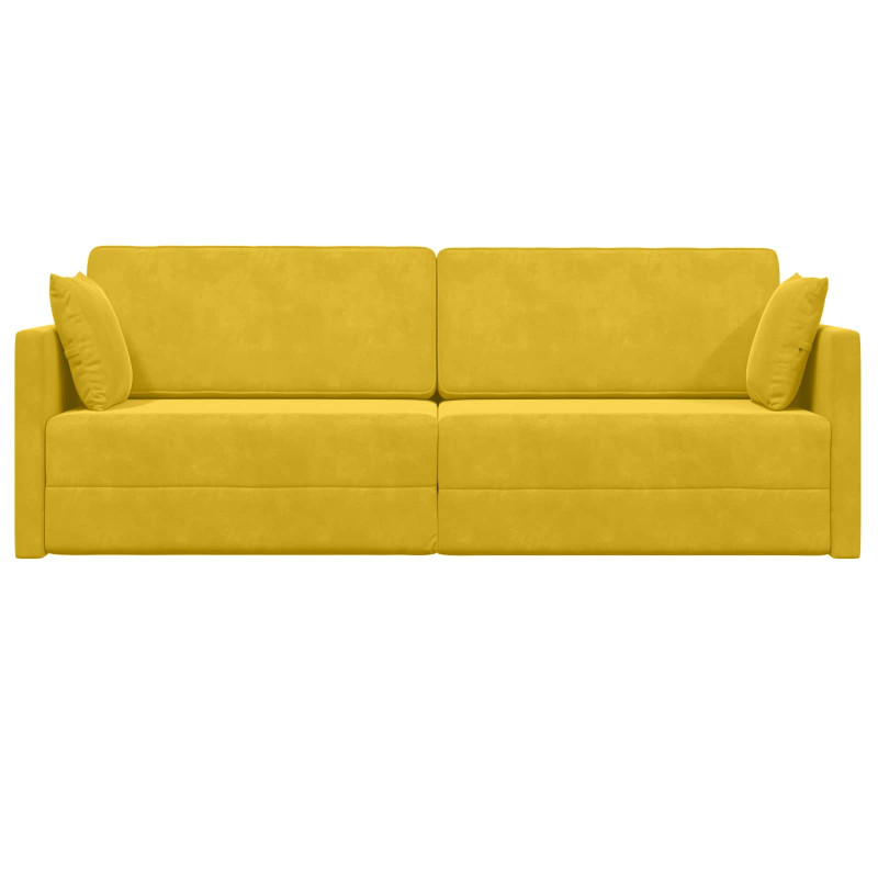 Sofa podłogowa z funkcją spania 200cm Żółty Aksamit