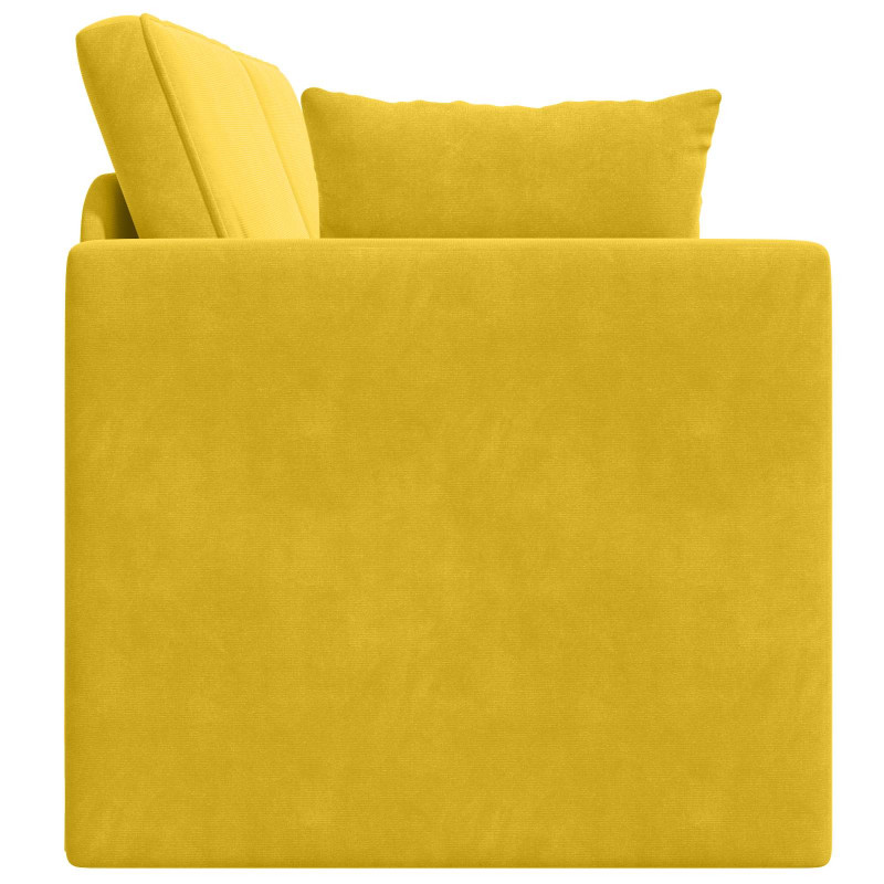 Sofa podłogowa z funkcją spania 200cm Żółty Aksamit
